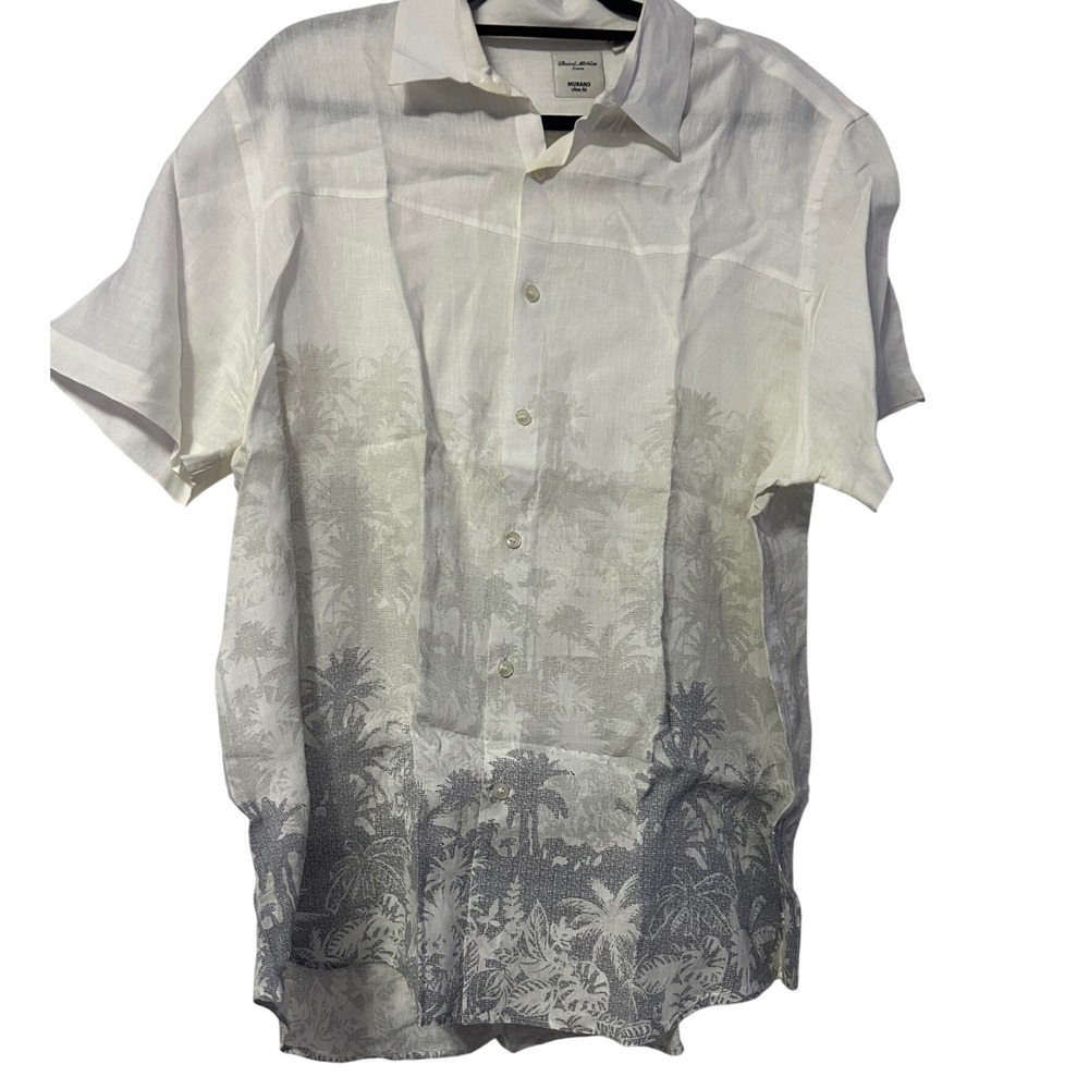 Baird McNutt Irish Linen Linen Mens‎ XL Slim Fit Short Sleeve Tropical Shirt